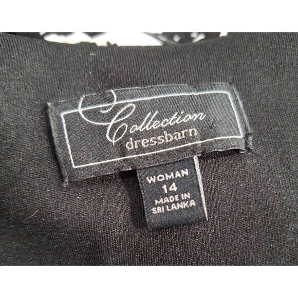 EUC Dressbarn Collection Black and White Floral Cover-up Jacket/Size 14 - Picture 6 of 7